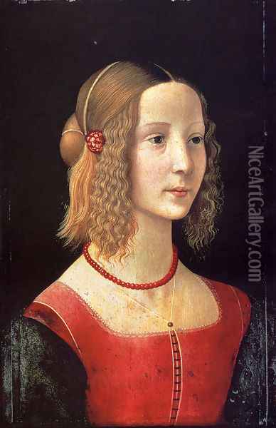 Portait Of A Girl Oil Painting - Domenico Ghirlandaio