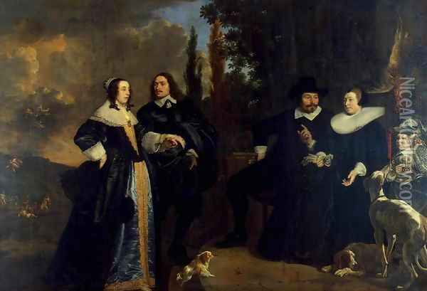 Portrait of a Family Oil Painting - Bartholomeus Van Der Helst