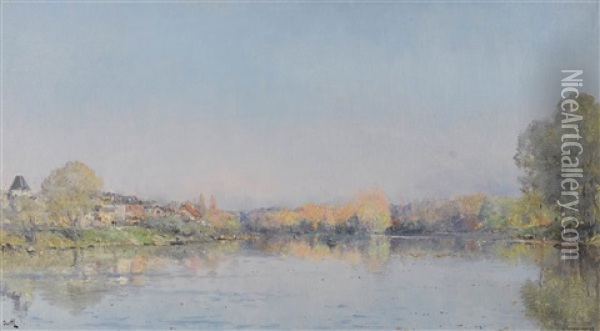 An Der Marne Bei Chennevieres Oil Painting - Marie Joseph Leon Clavel