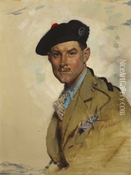 Portrait Of Captain Colin David Brodie Oil Painting - Sir William Orpen