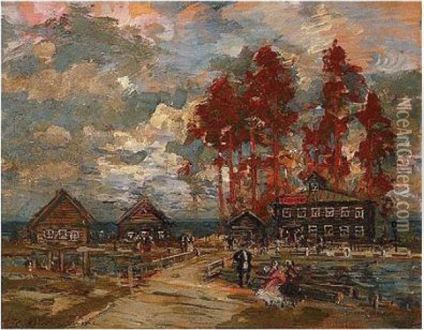 Summer Houses By Lake Ladoga, C.1930 Oil Painting - Konstantin Alexeievitch Korovin