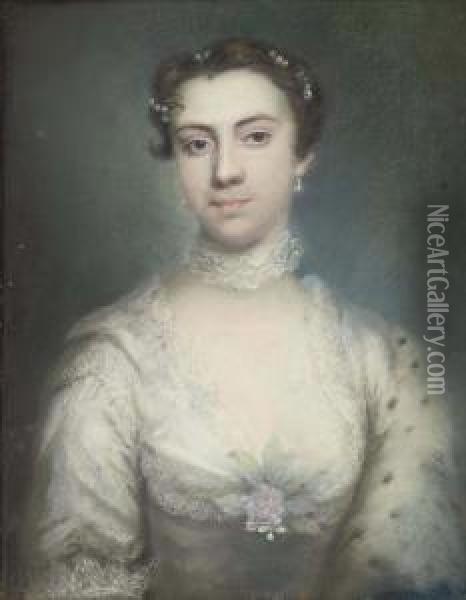 Portrait Of A Lady Oil Painting - Arthur Pond