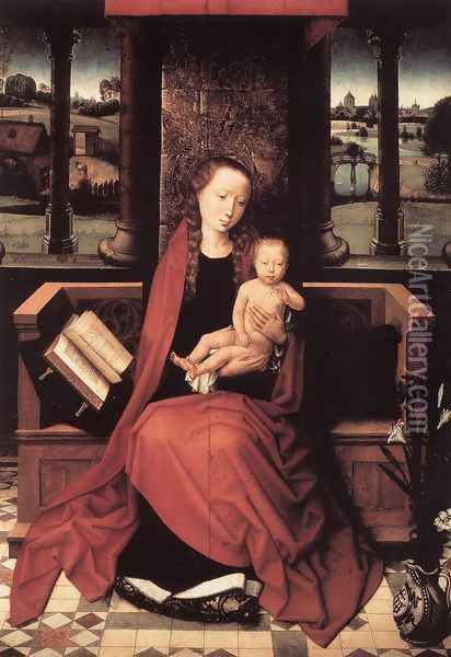 Virgin and Child Enthroned 1480s Oil Painting - Hans Memling