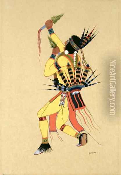 Dancer, 1929 Oil Painting - Monroe Tsatoke