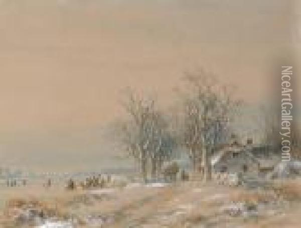 Landscape With Figures Oil Painting - Lodewijk Johannes Kleijn