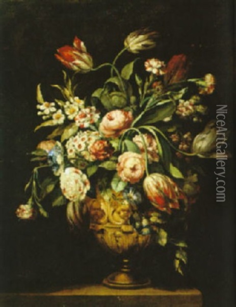 Blomsterstilleben Oil Painting - Pieter Casteels III