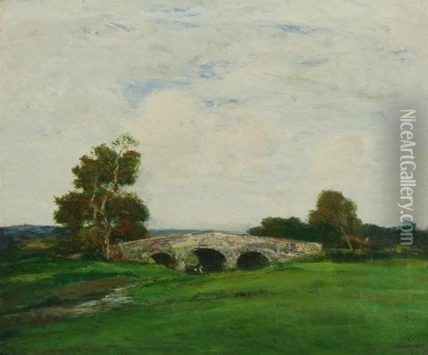 Long Island Landscape Oil Painting - Frederick William Kost