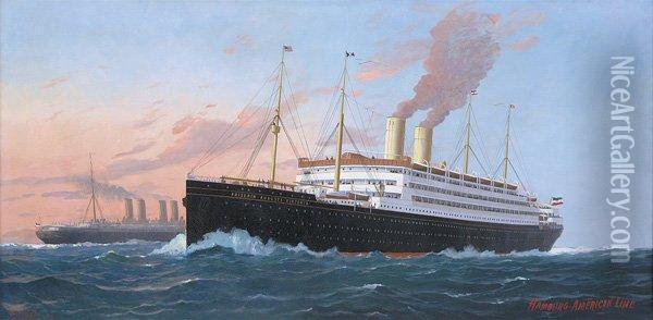 The Hamburg-american Line Oil Painting - Fred Pansing