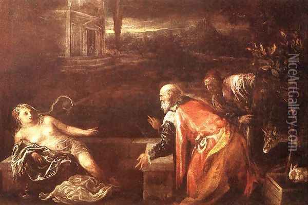 Susanna and the Elders 1571 Oil Painting - Jacopo Bassano (Jacopo da Ponte)