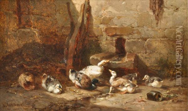 Patos Oil Painting - Theophile Victor Emile Lemmens