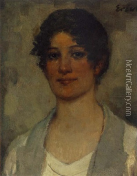 Portrait Einer Jungen Frau Oil Painting - Fritz Erler