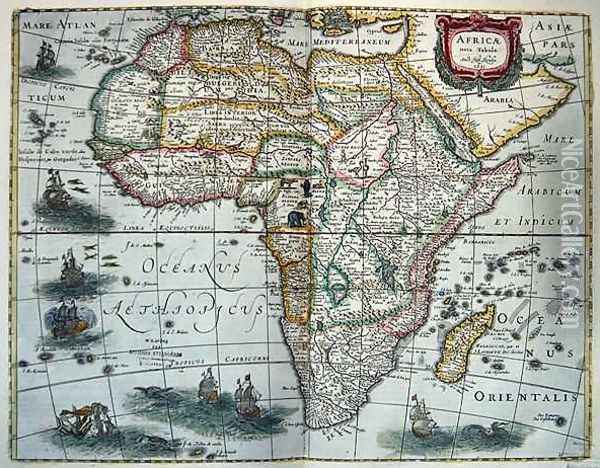 Map of Africa from Nova Tabula Africae Oil Painting - Henricus Hondius