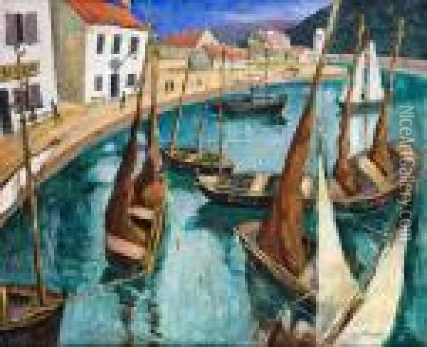 Port W Concarneau Oil Painting - Jan Rubczak