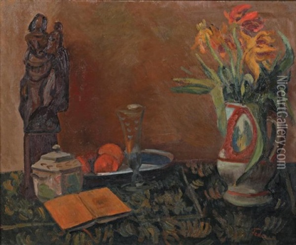 Composition A La Vierge Oil Painting - Adolphe Aizik Feder