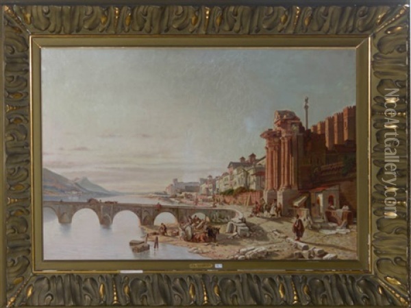 Le Pont De Cordoue Oil Painting - Francois Antoine Bossuet