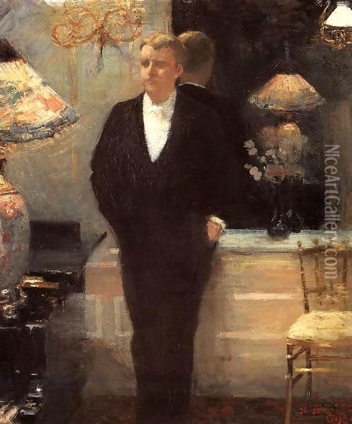Portrait of Octave Maus Oil Painting - Theo van Rysselberghe