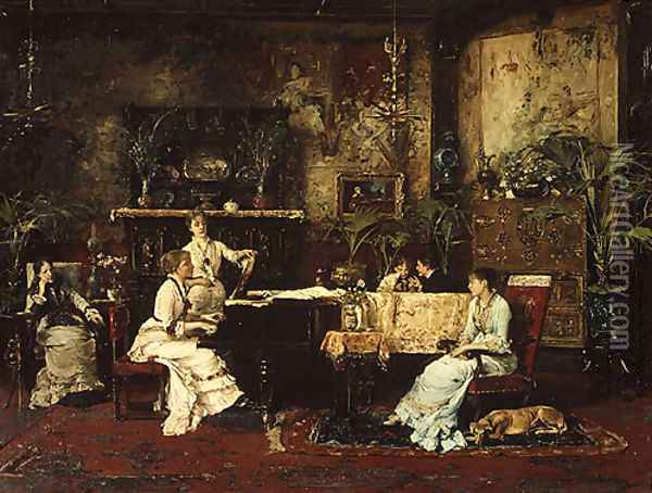 The Music Room 1878 Oil Painting - Mihaly Munkacsy