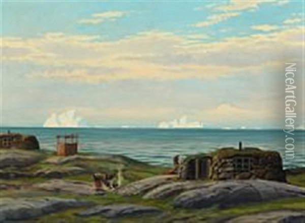 Landscape At Greenland Oil Painting - Emanuel A. Petersen
