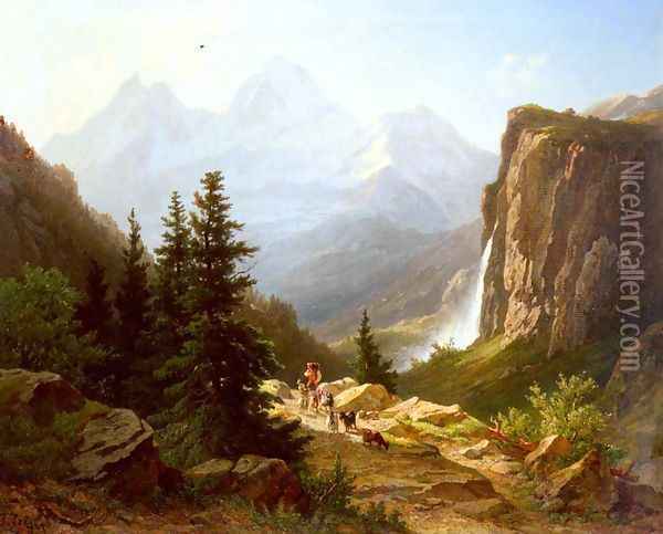 Lauterbrunnental Oil Painting - Joseph Zelger