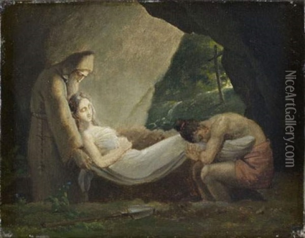 Les Funerailles D'atala Oil Painting - Anne-Louis Girodet de Roucy-Trioson