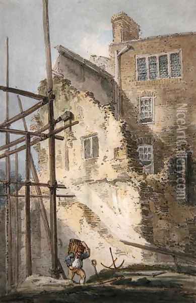 Parts of the Remains of the Old Drury Lane Oil Painting - Thomas Girtin