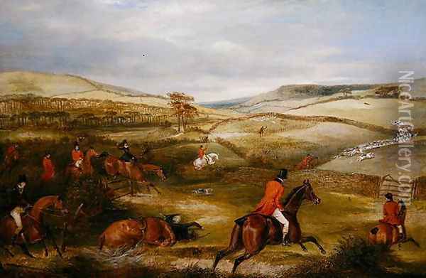 The Berkeley Hunt, 1842- The Chase Oil Painting - Francis Calcraft Turner