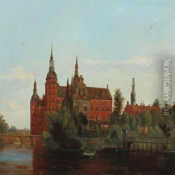 View Of Frederiksborg Catsle Oil Painting - Vilhelm Petersen