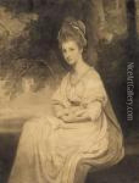 After. The Countess Of Warwick Oil Painting - George Romney