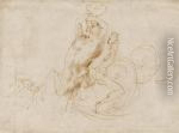 Study For A Picture Of Trident With Nereid Oil Painting - Jacopo Zucchi
