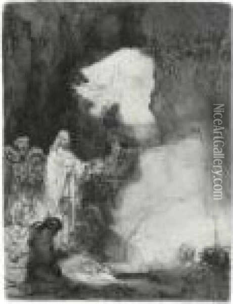 The Raising Of Lazarus (b., Holl. 72; H. 198; Bb. 42-b) Oil Painting - Rembrandt Van Rijn