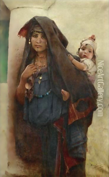 Bedouine A Tunis Oil Painting - Auguste Emile Pinchart