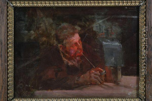 Le Fumeur De Pipe Oil Painting - Henri Patrice Dillon