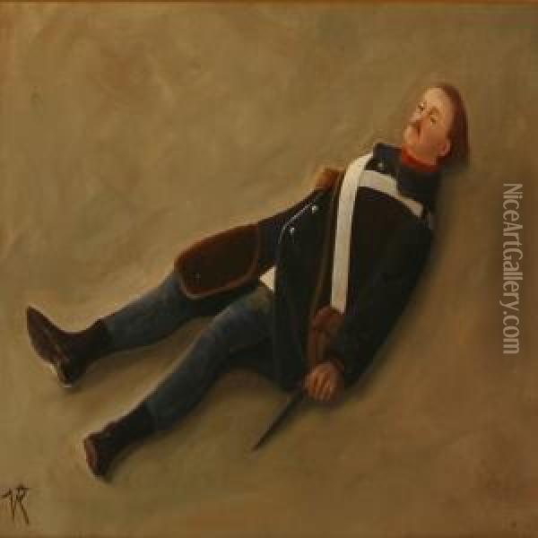 A Wounded Soldier Oil Painting - Vilhelm J. Rosenstand