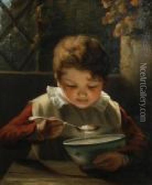 A Good Breakfast Oil Painting - Thomas Webster