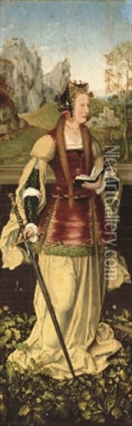 Saint Catherine Of Alexandria Oil Painting -  Master of Frankfurt