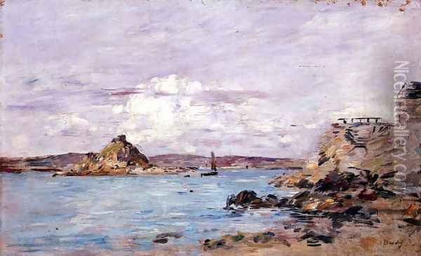 The Bay of Douarnenez c.1895-97 Oil Painting - Eugene Boudin
