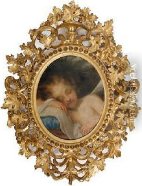 Sleeping Putto Oil Painting - Baldassarre Franceschini