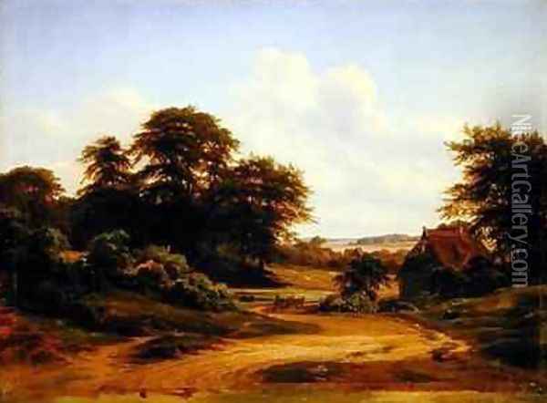 Old Watermill in the Reinbek Oil Painting - Marcus Johann Haeselich