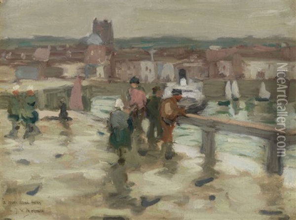 Scene In Dieppe (scene In Brittany) Oil Painting - James Wilson Morrice