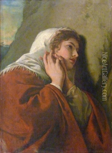 Maria Magdalena, 1868 Oil Painting - Johann Ludwig Kisling