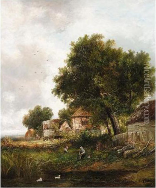 The Duck Pond Oil Painting - Joseph Thors