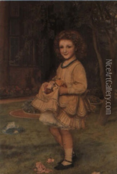 Portrait Of Mary Meade Oil Painting - Arthur Hughes