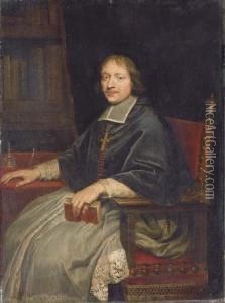 Portrait Of A Cleric Oil Painting - Pierre Le Romain I Mignard