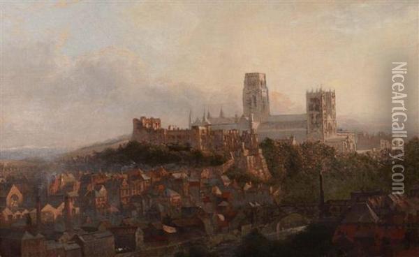 A View Of Durham Oil Painting - John O'Connor