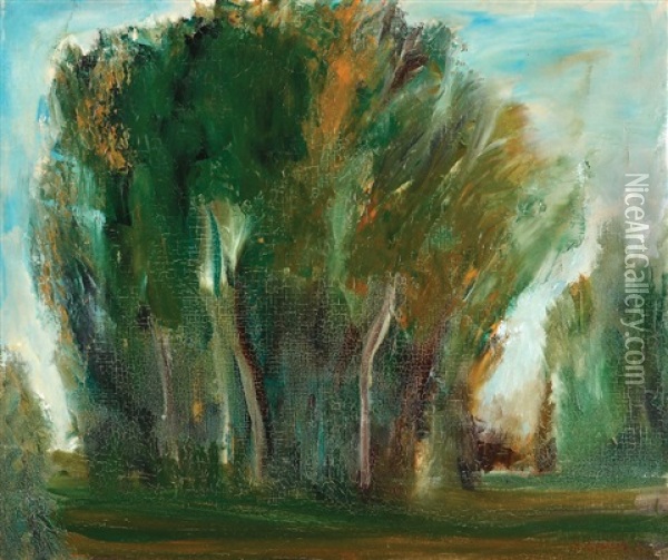 Forest Oil Painting - Henri Epstein