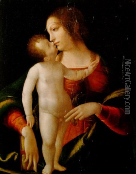 Madonna Mit Kind Oil Painting - Ambrogio de Predis
