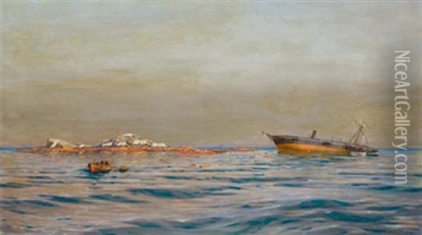 Schiffbruch Der P. O. S. Alma Im Roten Meer Am 12.6 Oil Painting - Michael Zeno Diemer