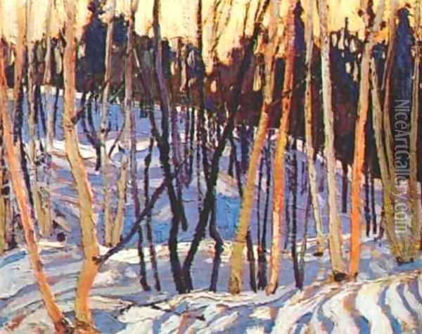 Snow Shadows Oil Painting - Thomas Thompson