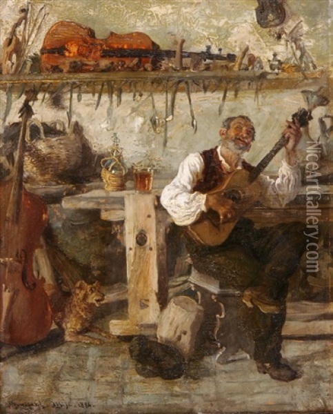 Der Instrumentenbauer Oil Painting - Adriano Bonifazi