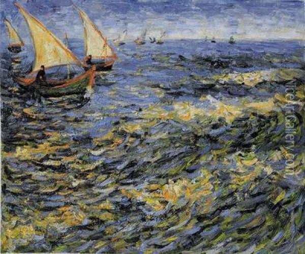 Seascape At Saintes-maries-de-la-mer Oil Painting - Vincent Van Gogh